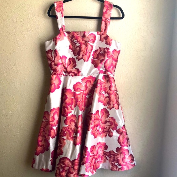 Betsey Johnson Dresses & Skirts - Betsey Johnson Pink and Red Square Neck A-Line Dress